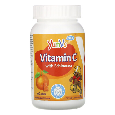 YumV's Витамин C с эхинацеей, с великолепным апельсиновым вкусом, 60 желейных мишек
