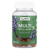 Gomitas multivitamínicos con hierro, Uva, 60 gomitas