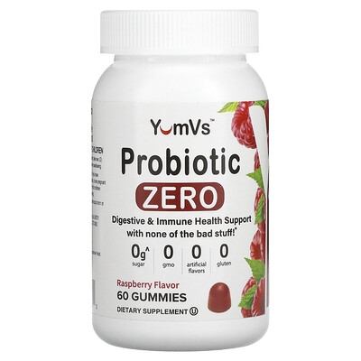 

YumV's Probiotic Zero Raspberry 60 Gummies