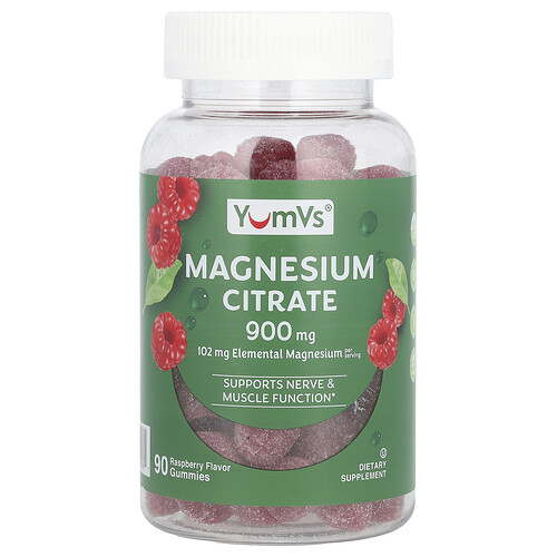 Yumvs Magnesium Citrate, Raspberry, 90 Gummies (300 mg per Gummy)