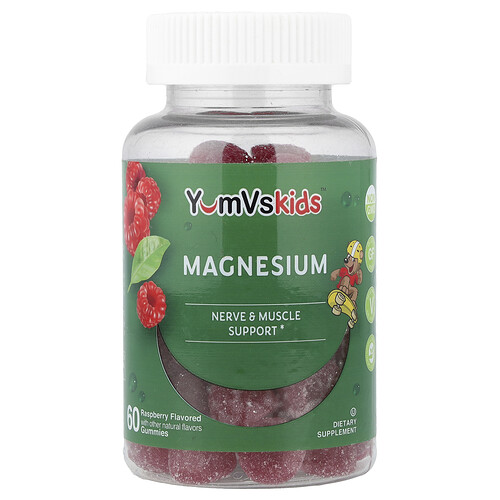 YumVs, Kinder, Magnesium-Gummies, Himbeere, 60 Magnesium-Gummies