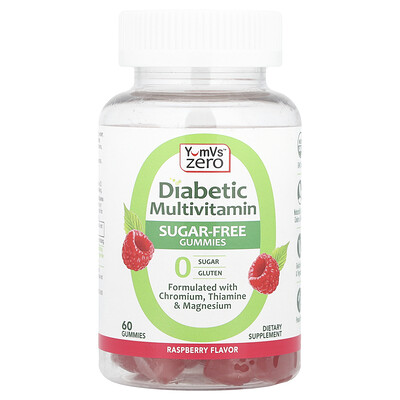 YumVs  Zero Diabetic Multivitamin Gummies  Raspberry  60 Gummies