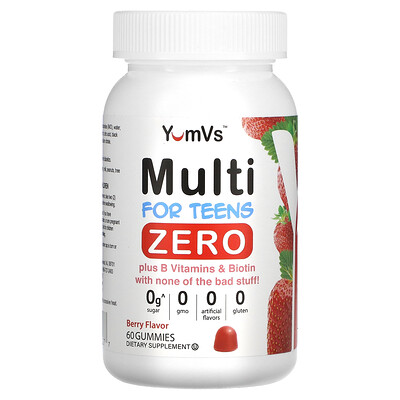 

YumV's Multi For Teens Zero Berry 60 Gummies