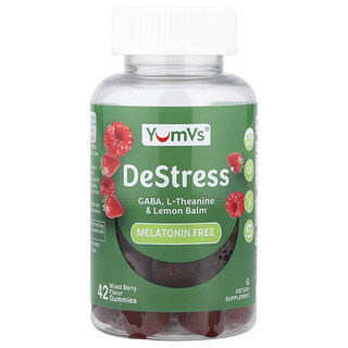 YumVs, DeStress Gummies, DeStress-Fruchtgummis, ohne Melatonin, gemischte Beeren, 42 Fruchtgummis