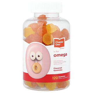 Chapter One, Omega-vingummier med omega-3-fedtsyrer, herunder DHA og EPA, 120 vingummier