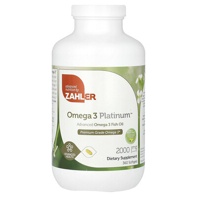 Product Image for Zahler, Omega 3 Platinum, Advanced Omega 3 Fish Oil, 360 Softgels (1,000 mg per Softgel)