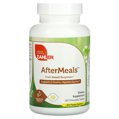 

Zahler AfterMeals, фруктовые ферменты, 100 жевательных таблеток