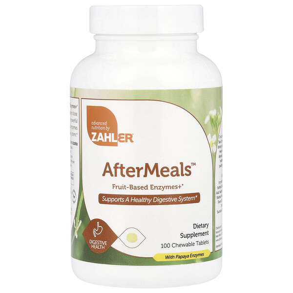 Zahler AfterMeals™, Fruit-Based Enzymes+, 100 Chewable Tablets