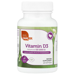 Zahler, Vitamin D3, 25 mcg (1,000 IU), 120 Softgel
