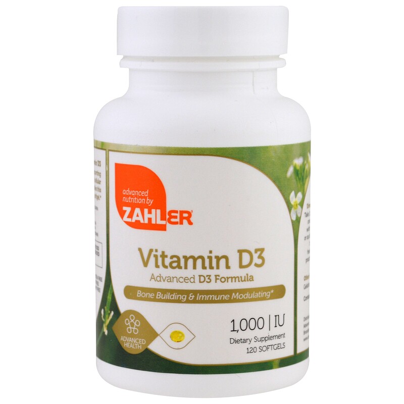 Zahler, Vitamin D3, Advanced D3 Formula, 1,000 IU, 120 Softgels - iHerb