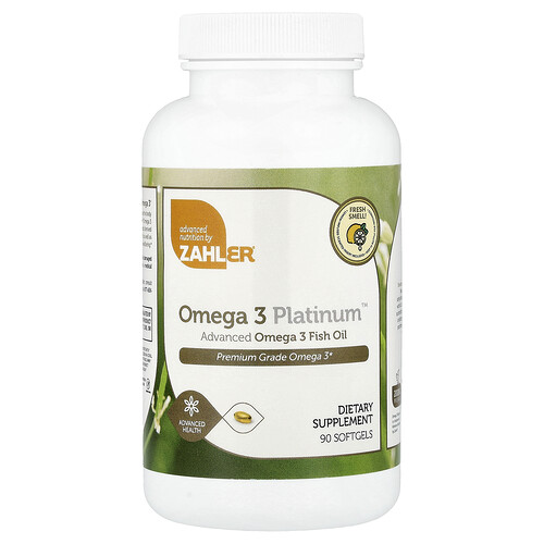 Zahler Omega 3 Platinum™, Advanced Omega 3 Fish Oil, 2,000 mg, 90 Softgels