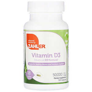 Отзывы о Залер, Vitamin D3, 50,000 IU, 120 Capsules