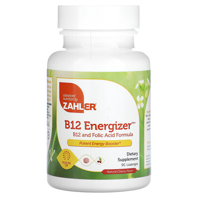 

Zahler B12 Energizer, витамин B12 и фолиевая кислота, натуральная вишня, 90 пастилок