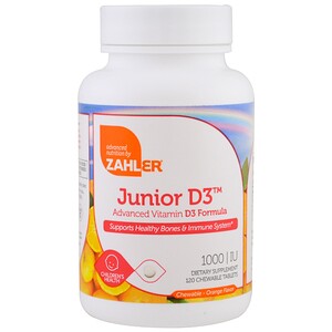 Отзывы о Залер, Junior D3, Advanced Vitamin D3 Formula, Orange, 1,000 IU, 120 Chewable Tablets