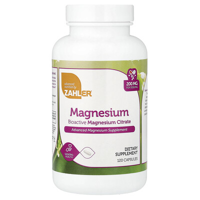Product Image for Zahler, Magnesium, Bioactive Magnesium Citrate, 200 mg, 120 Capsules