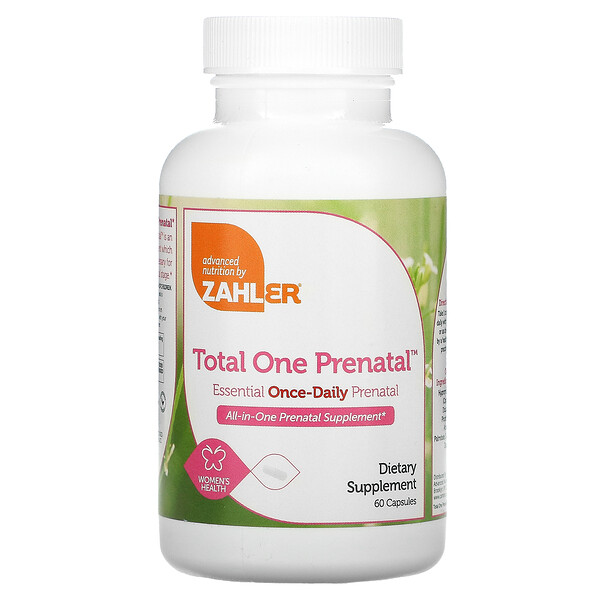 Zahler‏, Total One Prenatal، تغذية أساسية لما قبل الولادة مرة-يومياً، 60 كبسولة