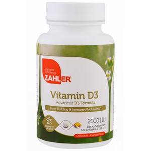 Отзывы о Залер, Vitamin D3, Orange Flavor, 2000 IU, 120 Chewable Tablets