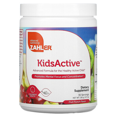 

Zahler Kids Active, усовершенствованный состав для здоровья активных детей, фруктовый пунш, 6.7 унций (192 г)