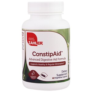 Zahler, ConstipAid, Улучшенная формула для помощи пищеварению, 60 вегетарианских капсул