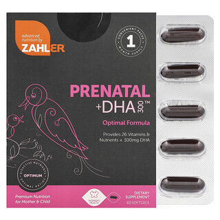 Zahler, Prenatal + DHA 300, 120 меки капсули