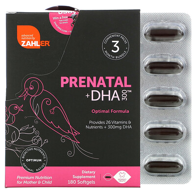 

Zahler Prenatal + DHA 300 Optimal Formula 180 Softgels