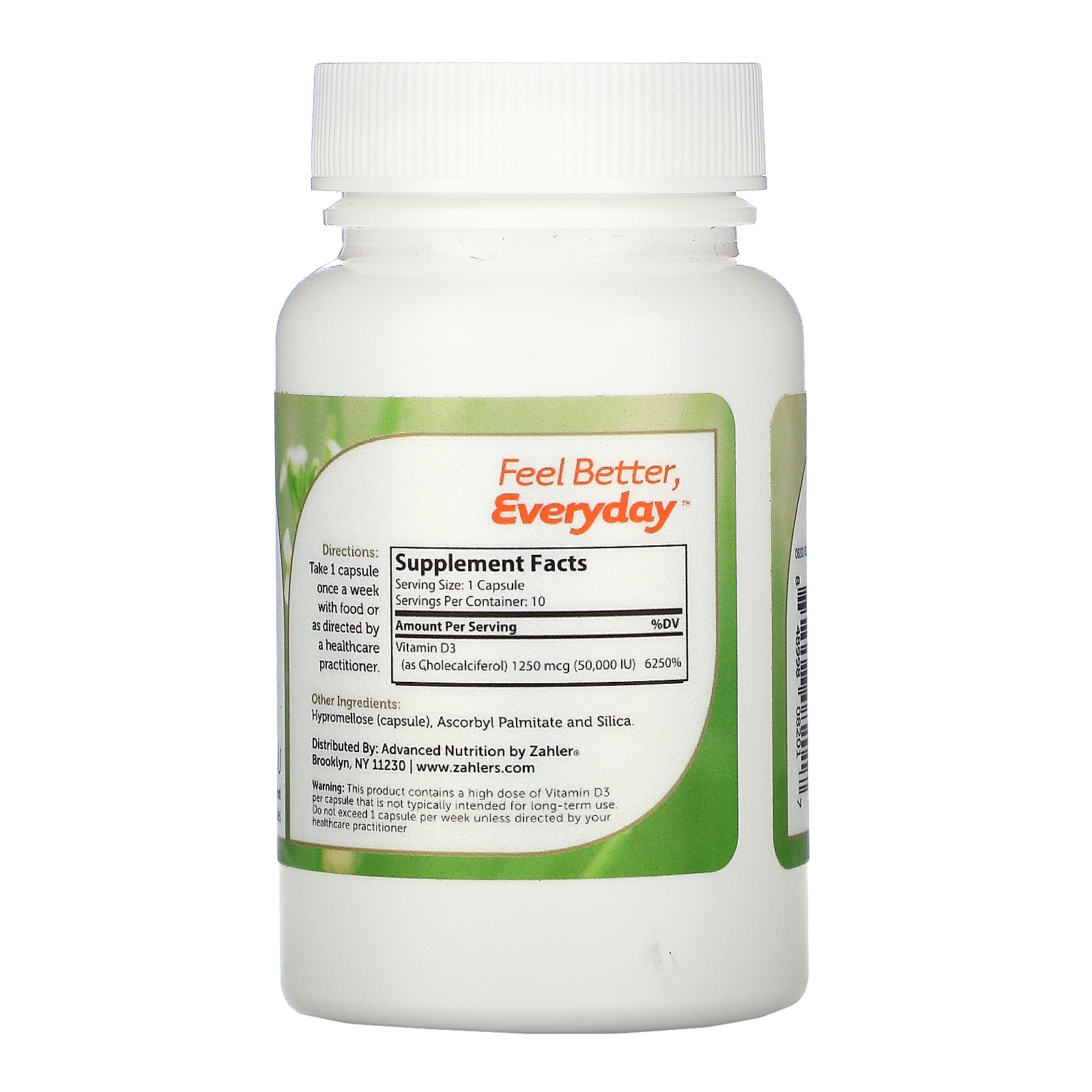 Zahler, Vitamin D3, 50,000 IU, 10 Capsules iHerb