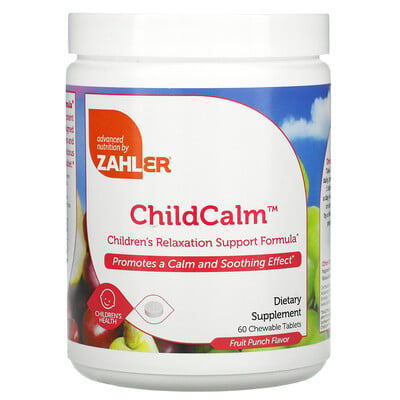 Zahler ChildCalm, Children's Relaxation Support Formula, Fruit Punch, 60 Chewable Tablets