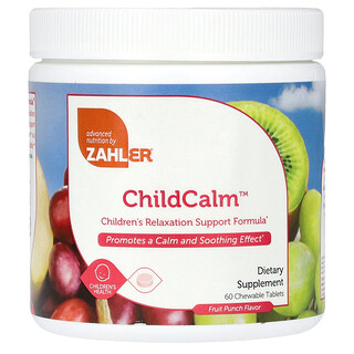Zahler, ChildCalm, Fórmula de Auxílio ao Relaxamento para Crianças, Ponche de Frutas, 60 Comprimidos Mastigáveis