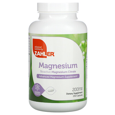 

Zahler Magnesium Bioactive Magnesium Citrate 200 mg 250 Capsules