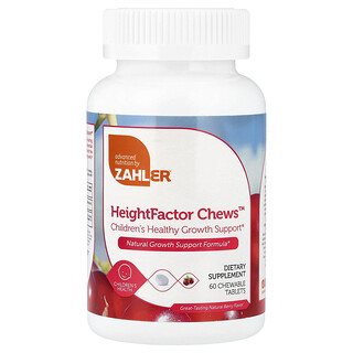 Zahler, Height Factor, Chews, Arôme naturel de fruits rouges, 60 comprimés à croquer