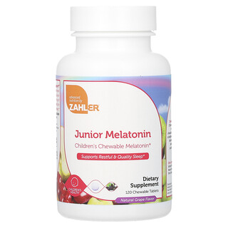Zahler, Melatonin Junior, Anggur Asli, 120 Tablet Kunyah (1 mg setiap Tablet)