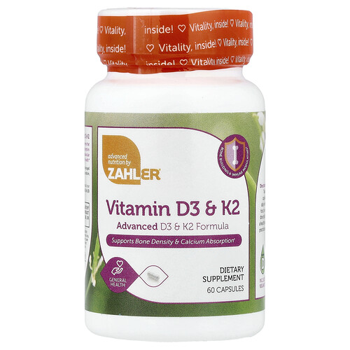 Zahler, Vitamin D3 & K2, Vitamin D3 und K2, 60 Kapseln