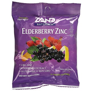 Zand, Elderberry Zinc, Herbalozenge, Saúco dulce, 15 pastillas