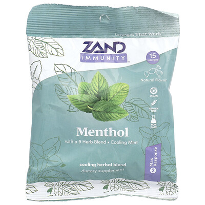 Zand  Menthol Lozenges  Cooling Mint  15 Lozenges