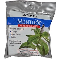 Ментол, Herbalozenge (растительные пастилки), успокаивающий ментол, 15 пастилок с ментолом - изображение