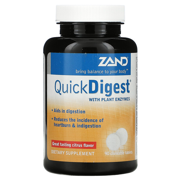 Quick Digest with растительные ферменты, цитрус, 90 жевательных таблеток