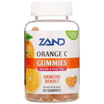 Zand Orange C Gummies, Acerola & Rose Hips, Immune Boost, 60 Gummies