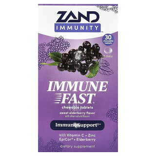 Zand, Immunity™, Immune Fast, Baie de sureau sucrée, 30 comprimés à croquer