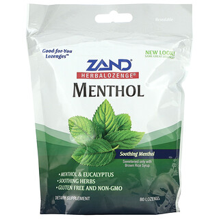 Zand, Органические смягчающие таблетки на основе трав, ментол, 80 леденцов