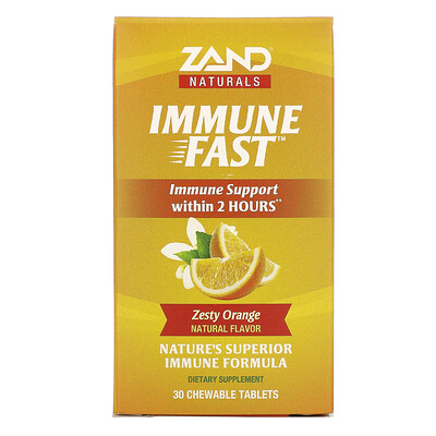 Zand Immune Fast, пикантный апельсин, 30 жевательных таблеток