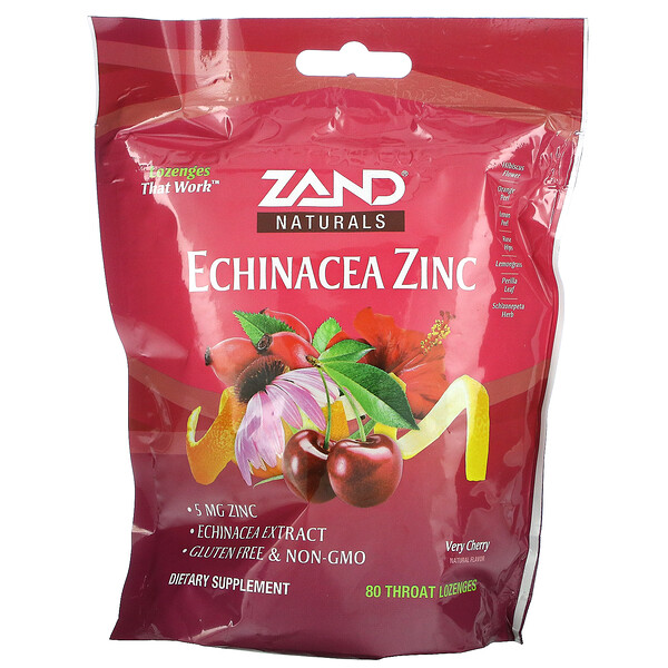 Zand, Echinacea Zinc, Very Cherry, 80 Throat Lozenges