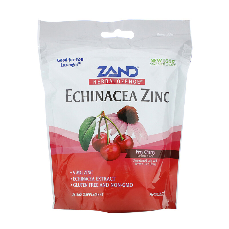 Zand, Herbalozenge, Echinacea Zinc, Very Cherry, 80 Lozenges iHerb