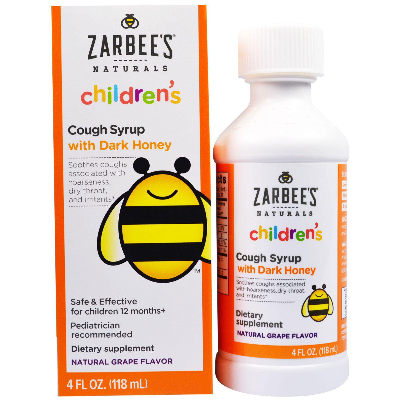 Zarbee's, Children's Cough Syrup with Dark Honey, Natural ...
