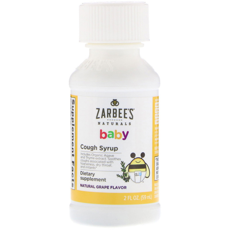 Zarbee's, Baby, Cough Syrup, Agave & Thyme, Natural Grape Flavor, 2 fl