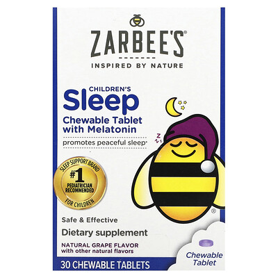 

Zarbee's Children's Sleep with Melatonin 3 Years+ Natural Grape 30 Chewable Tablets