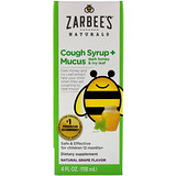 Zarbee’s, Naturals, детский сироп от кашля + от слизи, натуральный виноградный ароматизатор, 4 жидких унций (118 мл) отзывы