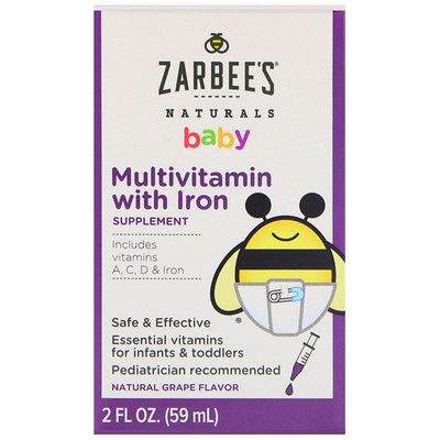 

Naturals, Baby, Multivitamin with Iron, Natural Grape Flavor, 2 fl oz (59 ml)