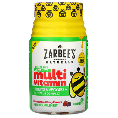 

Zarbee's Children's Complete Multivitamin + Fruits & Veggies, Natural Mixed Berry Flavors, 60 Gummies