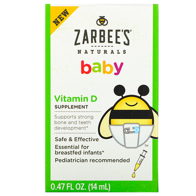 Zarbee's Витамин D для малышей, 14 мл (0,47 жидк. унции)