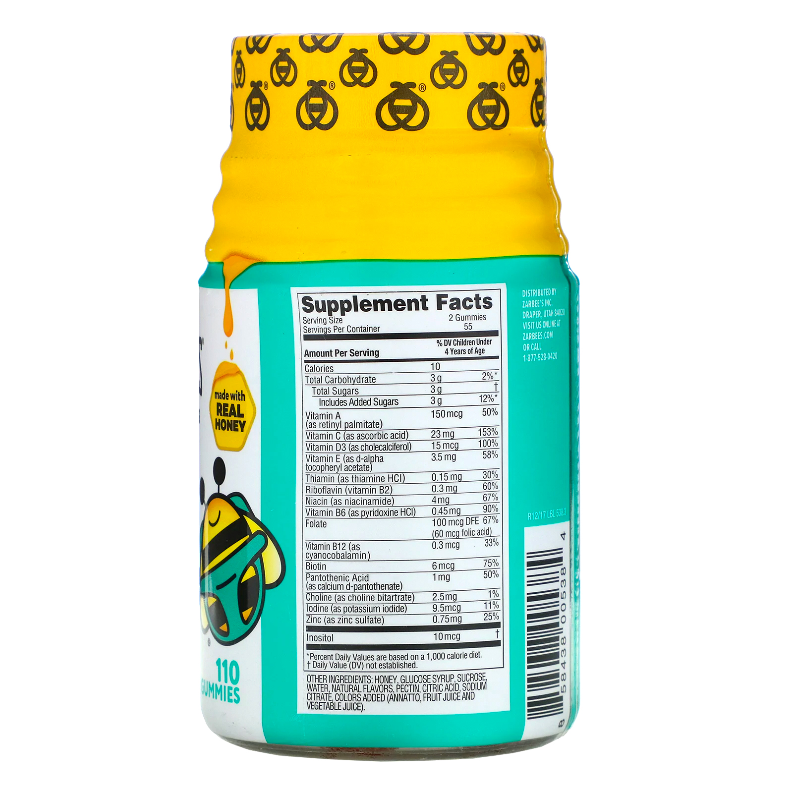 Zarbee's, Complete Toddler Multivitamin, Ages 24, Natural Fruit